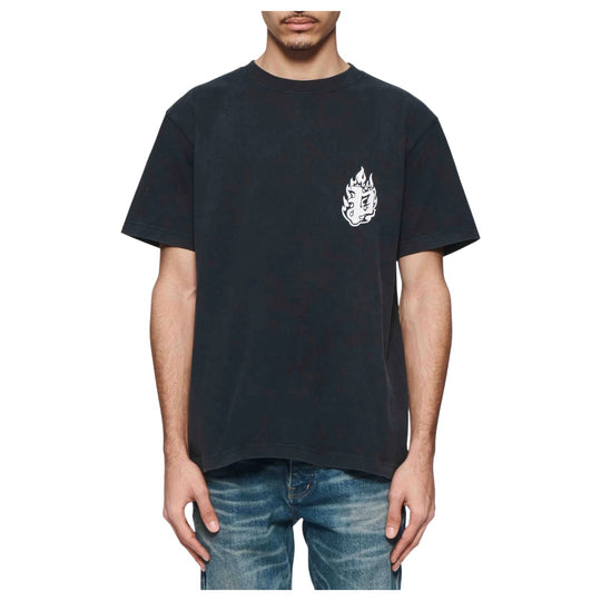 Purple Brand Mens HWT Jersey Crew Neck T-Shirt P117-HWBB24 Black