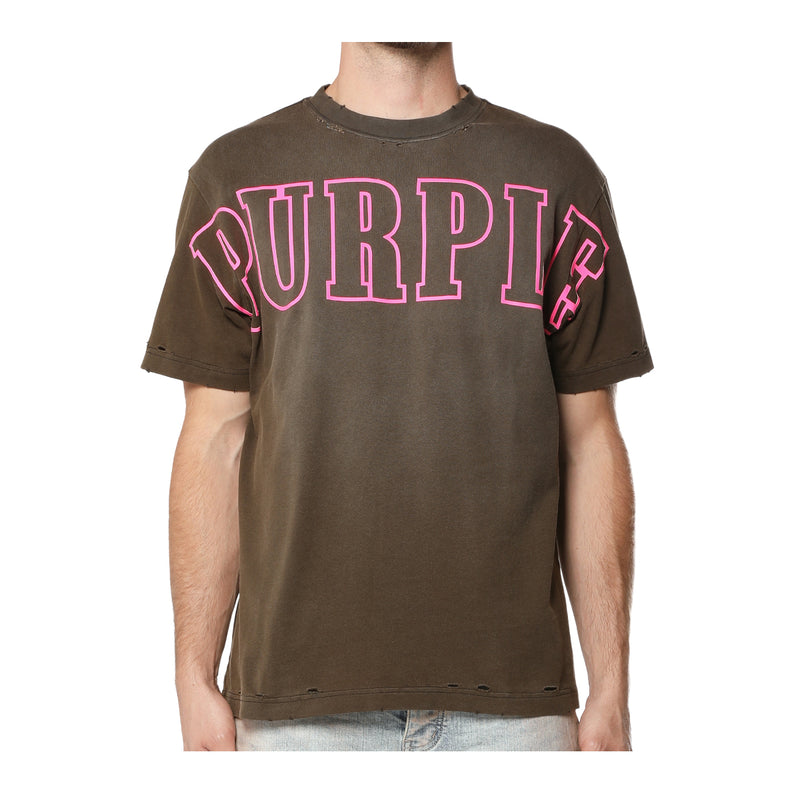 Purple Brand Mens HWT Jersey Crew Neck T-Shirt P117-HWBR326 Black