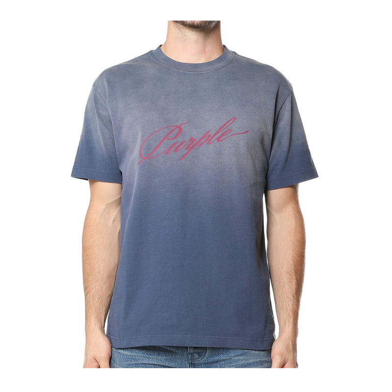 Purple Brand Mens HWT Jersey Crew Neck T-Shirt P117-HWCP326 Blue