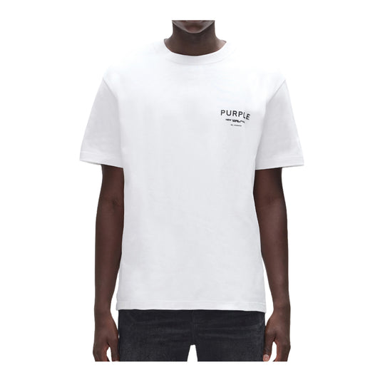 Purple Brand Mens HWT Jersey Crew Neck T-Shirt P117-HWSP126 White