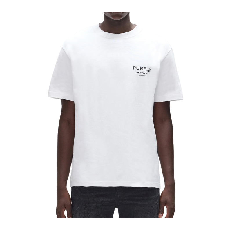 Purple Brand Mens HWT Jersey Crew Neck T-Shirt P117-HWSP126 White