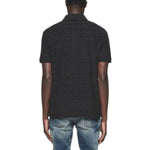 Purple Brand Mens Monogram Polo Shirt P138-JTBB324 Black
