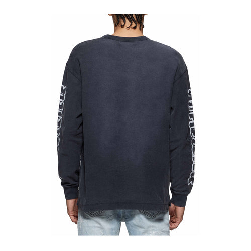 Purple Brand Mens Textured Jersey Sweatshirt P204-JWGW125 Black