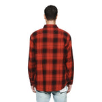 Purple Brand Mens Plain Flannel Button Front Shirt P331-FPFR124 Red