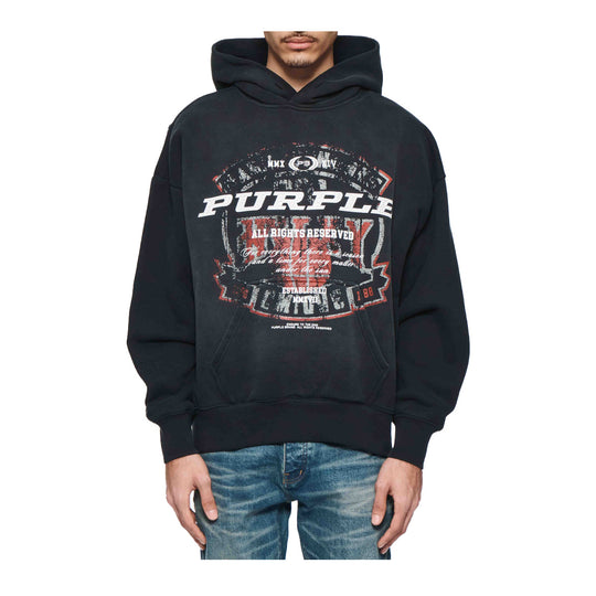 Purple Brand Mens Hwt Fleece PO Hoodie P401-HBBS424 Black