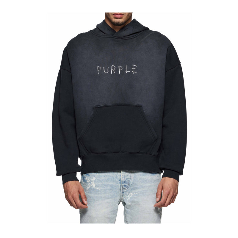 Purple Brand Mens Heavyweight Fleece PO Hoodie P401-HBSS125 Black