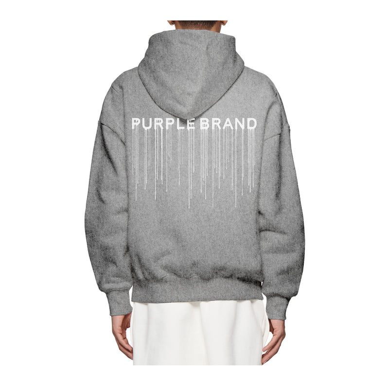 Purple Brand Mens Heavyweight Fleece PO Hoodie P401-HMHT125 Grey