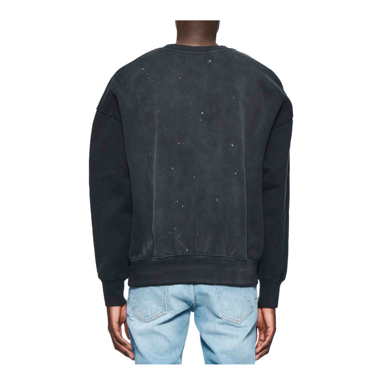 Purple Brand Mens Hwt Fleece Crewneck Sweatshirt P402-HBBW424 Black
