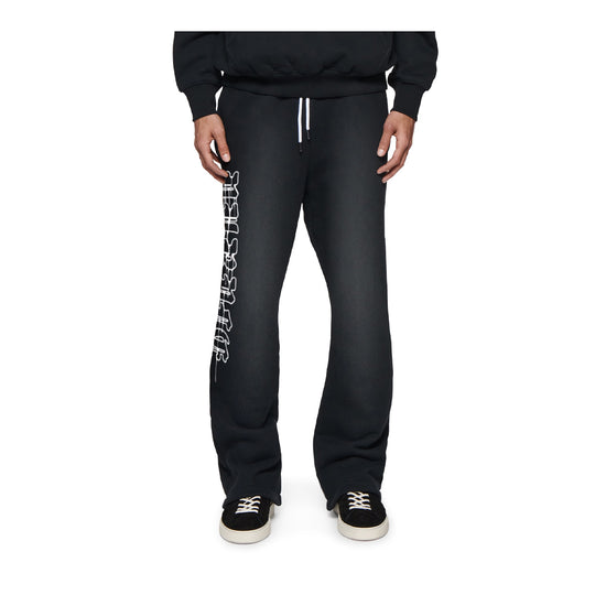 Purple Brand Mens Heavyweight Fleece Flared Sweatpants P459-HBGW125 Black