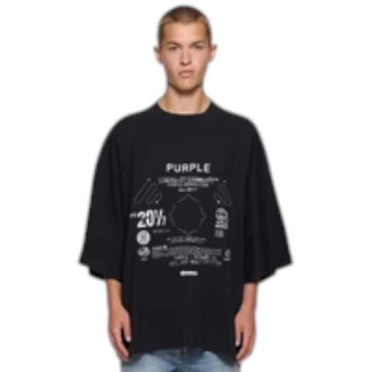 Purple Brand Mens Blade Crew Neck T-Shirt P480-HJBS424 Black