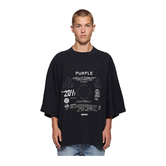 Purple Brand Mens Blade Crew Neck T-Shirt P480-HJBS424 Black