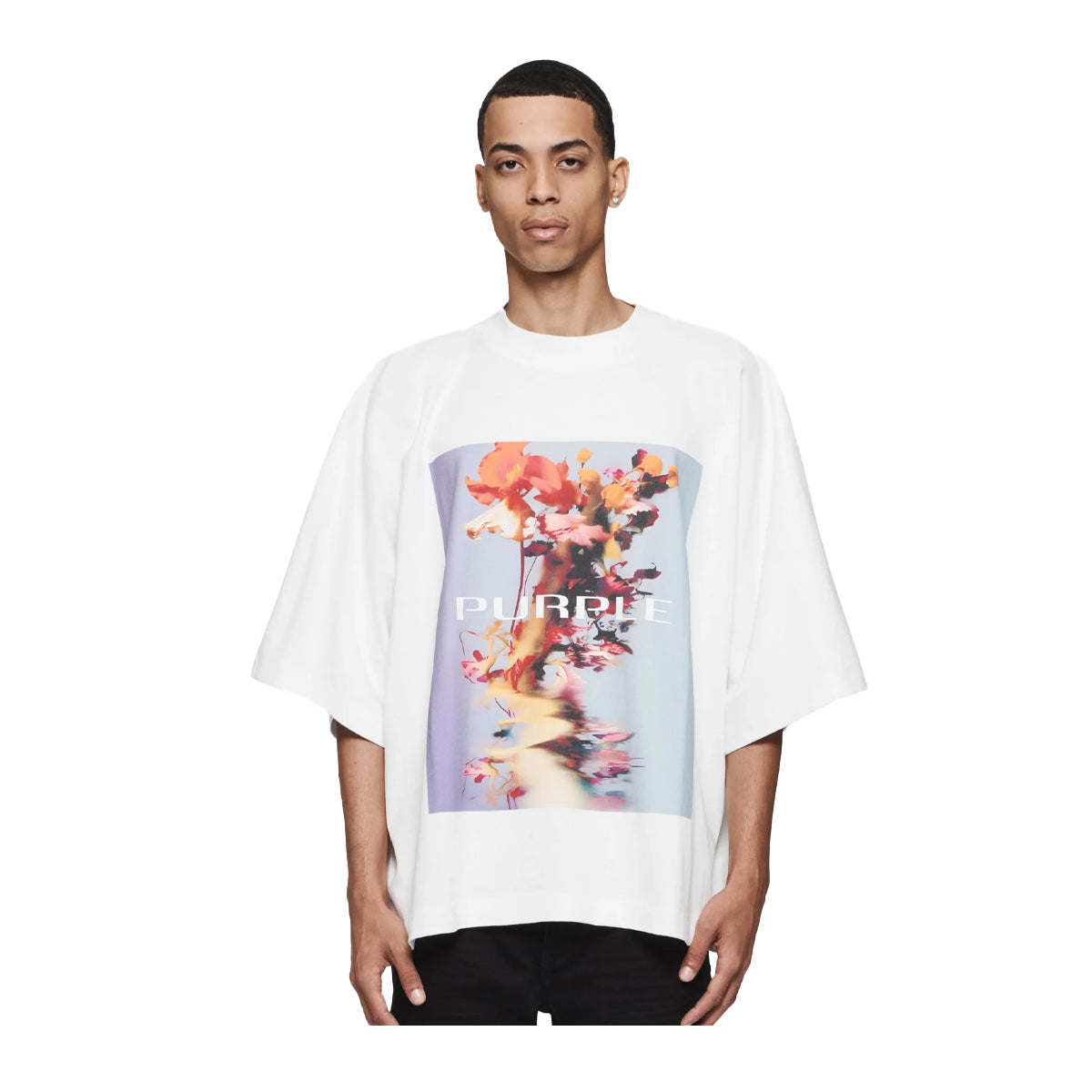 Purple Brand Mens Blade Crew Neck T-Shirt P480-HJSW324 White