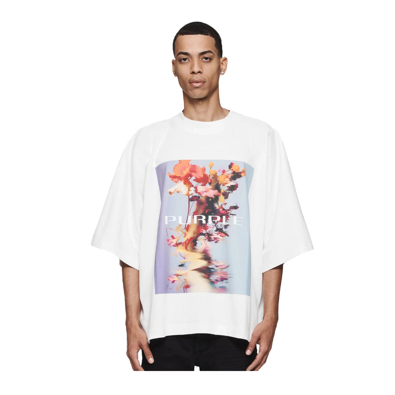 Purple Brand Mens Blade Crew Neck T-Shirt P480-HJSW324 White