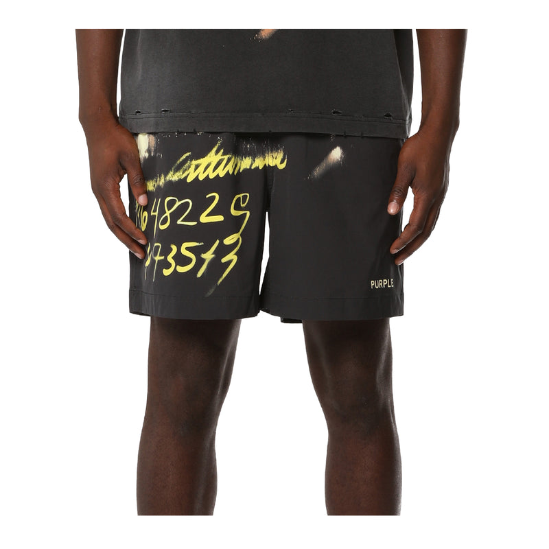 Purple Brand Mens All Round Swimming Shorts P504-POWN326 Black