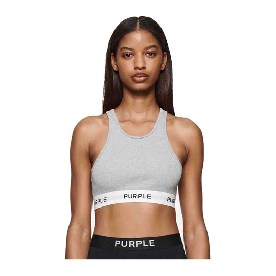 Purple Brand Womens Rib Bralette W8003-RAHG224 Grey