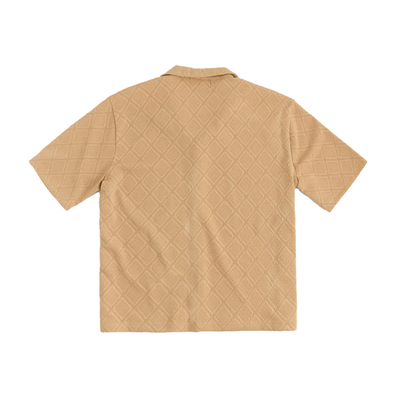 Reason Clothing Mens Textured Button Front Shirt HHE-010-200 Khaki