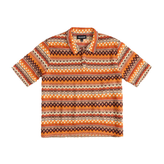 Reason Clothing Mens Jacquard Polo Shirt HHE-022-200 Multicolor