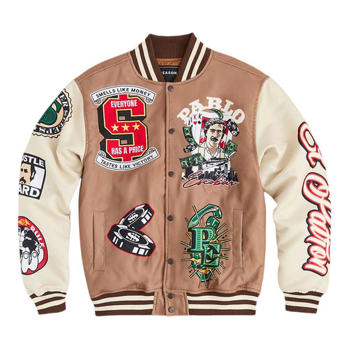 Reason Clothing Mens Scarface Varsity Jacket SFR5-001-020 Grey