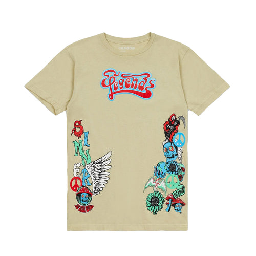 Reason Clothing Mens Legends Crewneck T-Shirt RCTS-21 Khaki