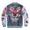 Reason Clothing Mens Fearless Varsity Jacket RER5-005-020 Dark Teal/Light Grey