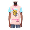 Reason Clothing Mens Smiley Crewneck T-Shirt S23-06 Peach Multi