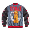 Reason Clothing Mens Scarface Varsity Jacket SFR5-001-020 Grey/Black