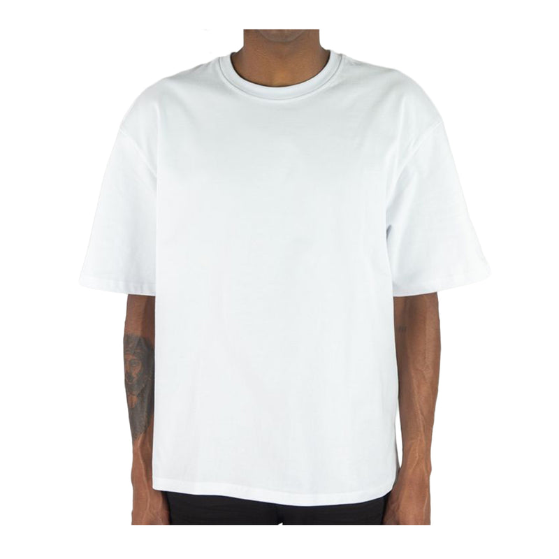 Rebel Minds Mens Solid Oversized Crew Neck T-Shirt 100-114-WH White
