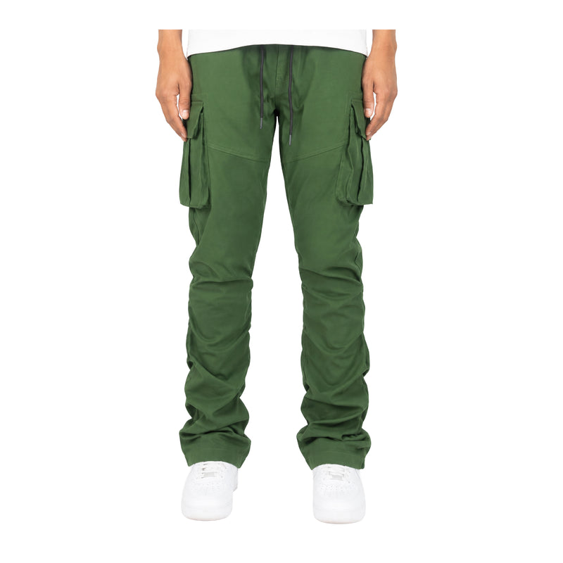 Rebel Minds Mens Woven Stacked Cargo Pants 100-422-OL Olive