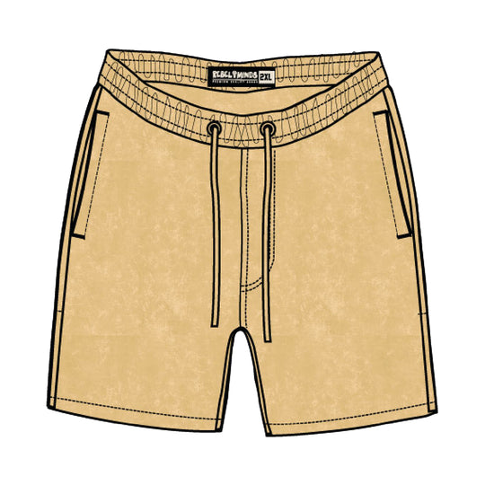 Rebel Minds Mens French Terry Shorts 351-901-BG Beige Acid Wash