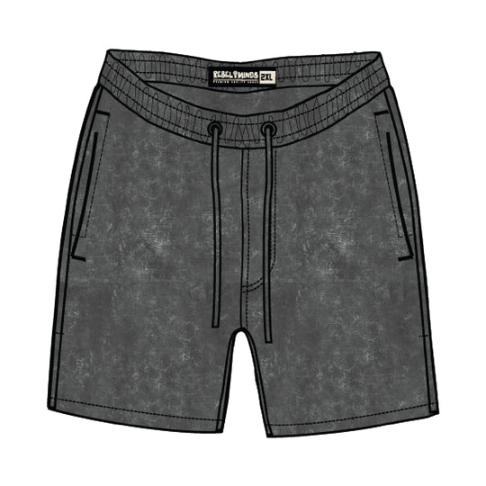 Rebel Minds Mens French Terry Shorts 351-901-DGY Dark Grey Acid Wash