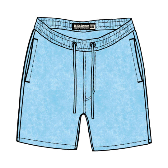 Rebel Minds Mens French Terry Shorts 351-901-SK Sky Blue Acid Wash