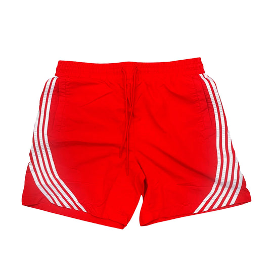 Rebel Minds Mens Curve Stripes Nylon Shorts 351-981 Red