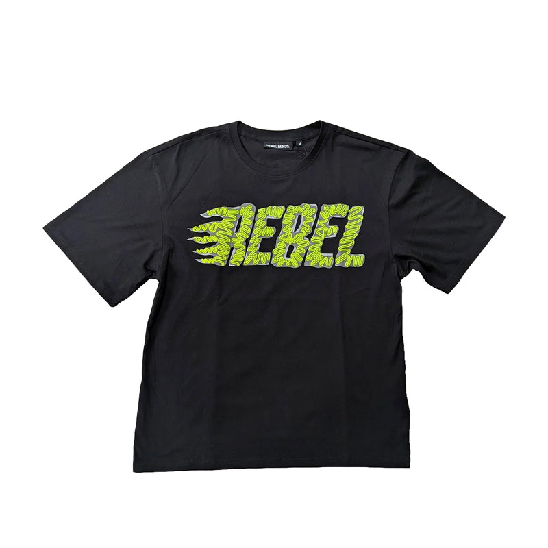 Rebel Minds Mens Rebel Puff Crew Neck T-Shirt 610-11113 Black