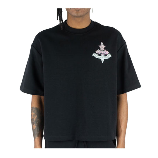 Rebel Minds Mens Original Saints Crew Neck T-Shirt 610-11163-BK Black