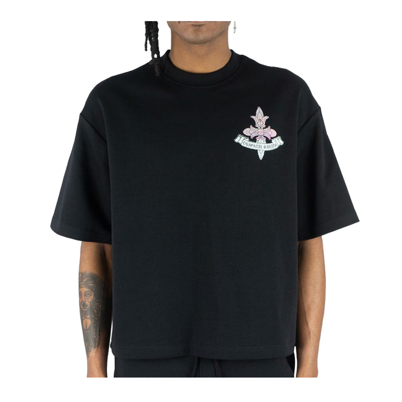 Rebel Minds Mens Original Saints Crew Neck T-Shirt 610-11163-BK Black