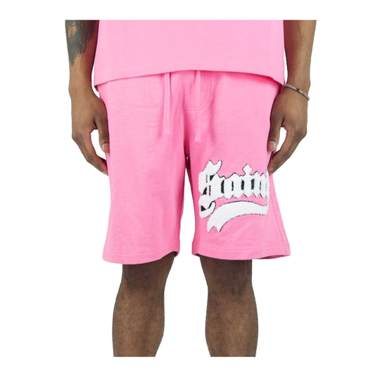 Rebel Minds Mens Saint Chenille Shorts 610-11941-PK Pink