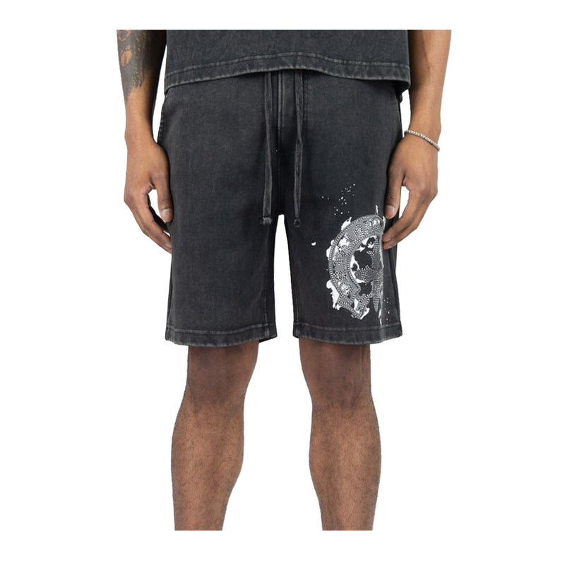 Rebel Minds Mens Original Saints Shorts 610-11963-ABK Acid Black