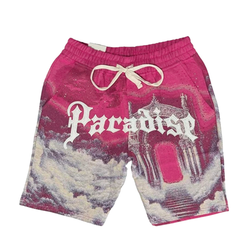 Rebel Minds Mens Paradise Tapestry Shorts 610-12905 Pink