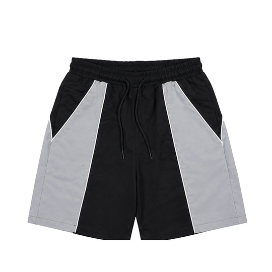 Rebel Minds Mens Color-Block Nylon Shorts 610-14930 Black