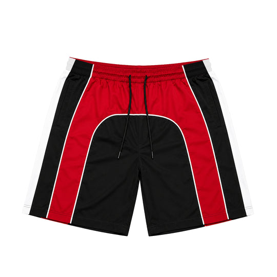 Rebel Minds Mens Color-Block Nylon Shorts 610-14931 Red