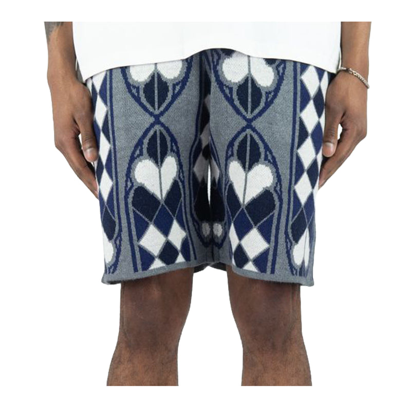 Rebel Minds Mens Peace Of Mind Sweater Shorts 610-15925-NY Navy