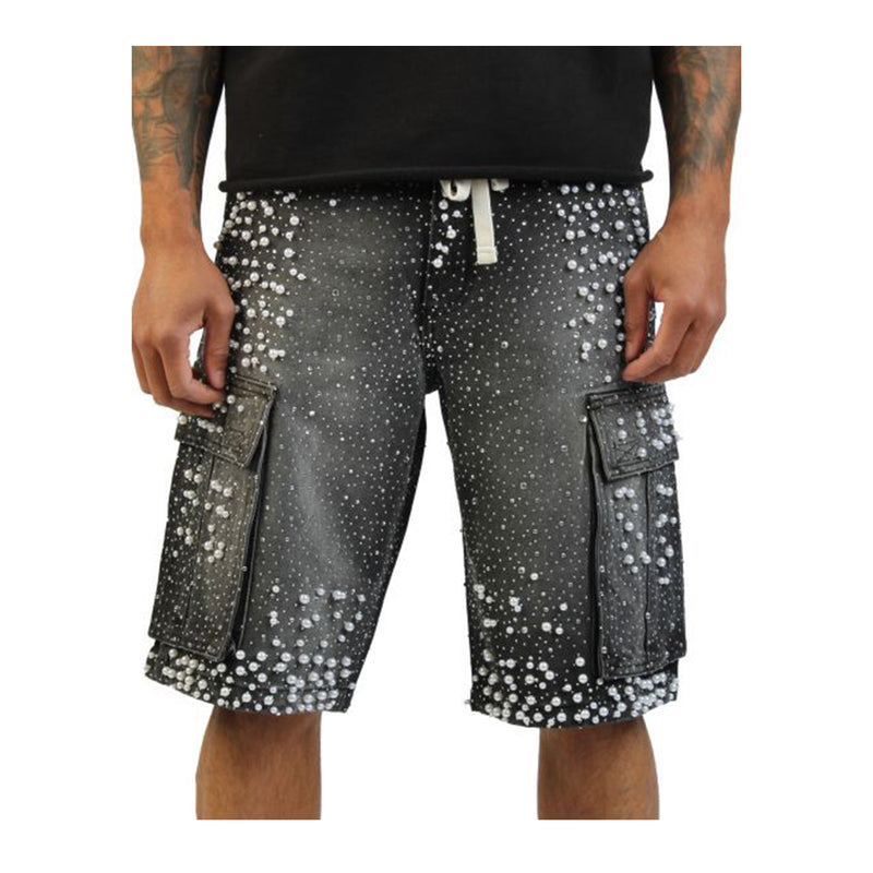 Rebel Minds Mens Frosty Denim Shorts 610-33930 BK Sand