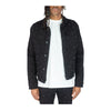 Rebel Minds Mens Diamond Denim Jacket 642-530 Jet Black