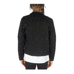 Rebel Minds Mens Diamond Denim Jacket 642-530 Jet Black
