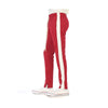 Eptm Men's Side Stripe Ankle Zipper Techno Track Pants-Red/White