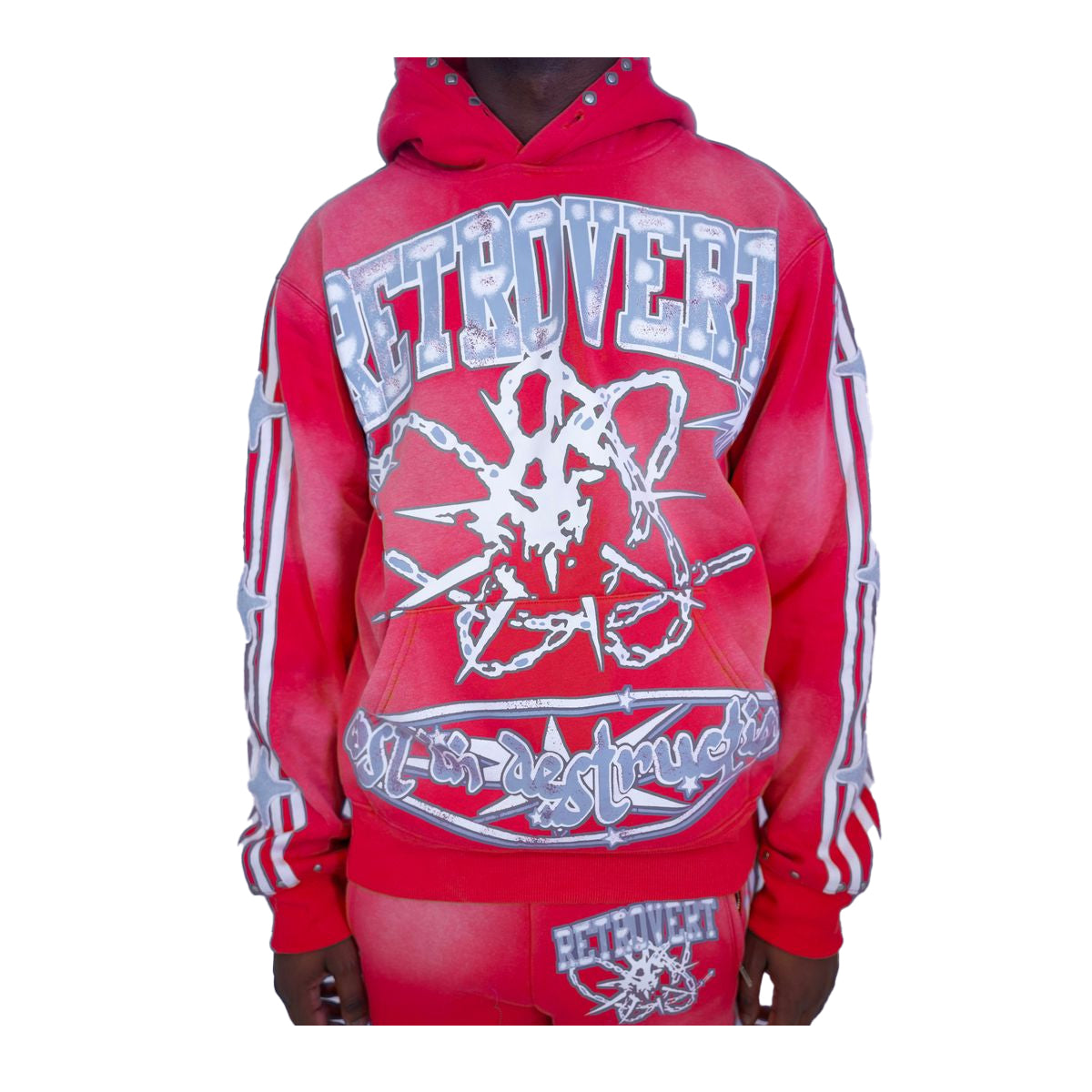 Mens Hoodies Retrovert Hoodies Retrovert All Over Rhinestone