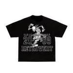Retrovert Mens University Skeleton Crew Neck T-Shirt FW2440 Black