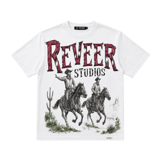 Reveer Mens Desert Riders Crew Neck T-Shirt White