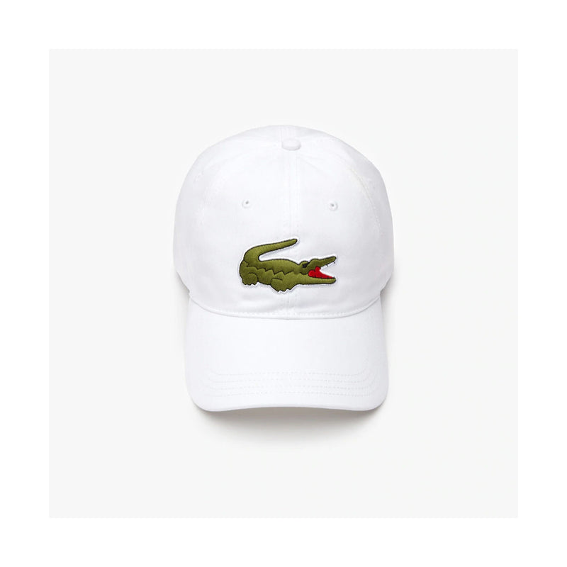Lacoste Unisex Oversized Crocodile Strapback Hat RK4711-001 White