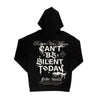 Roberto Vino Milano Mens Cant Be Silent Pullover Hoodie RVHO1024 Black
